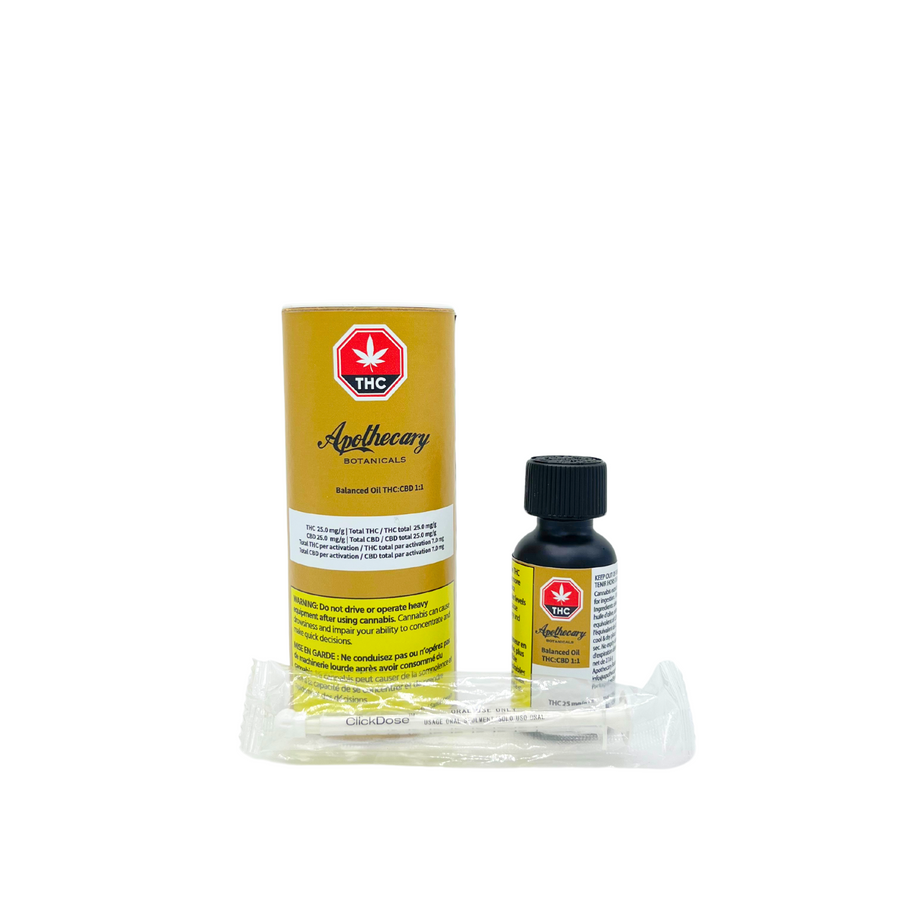 APOTHECARY BOTANICALS - Balanced Oil THC:CBD 1:1 30ml (SKU1066898)