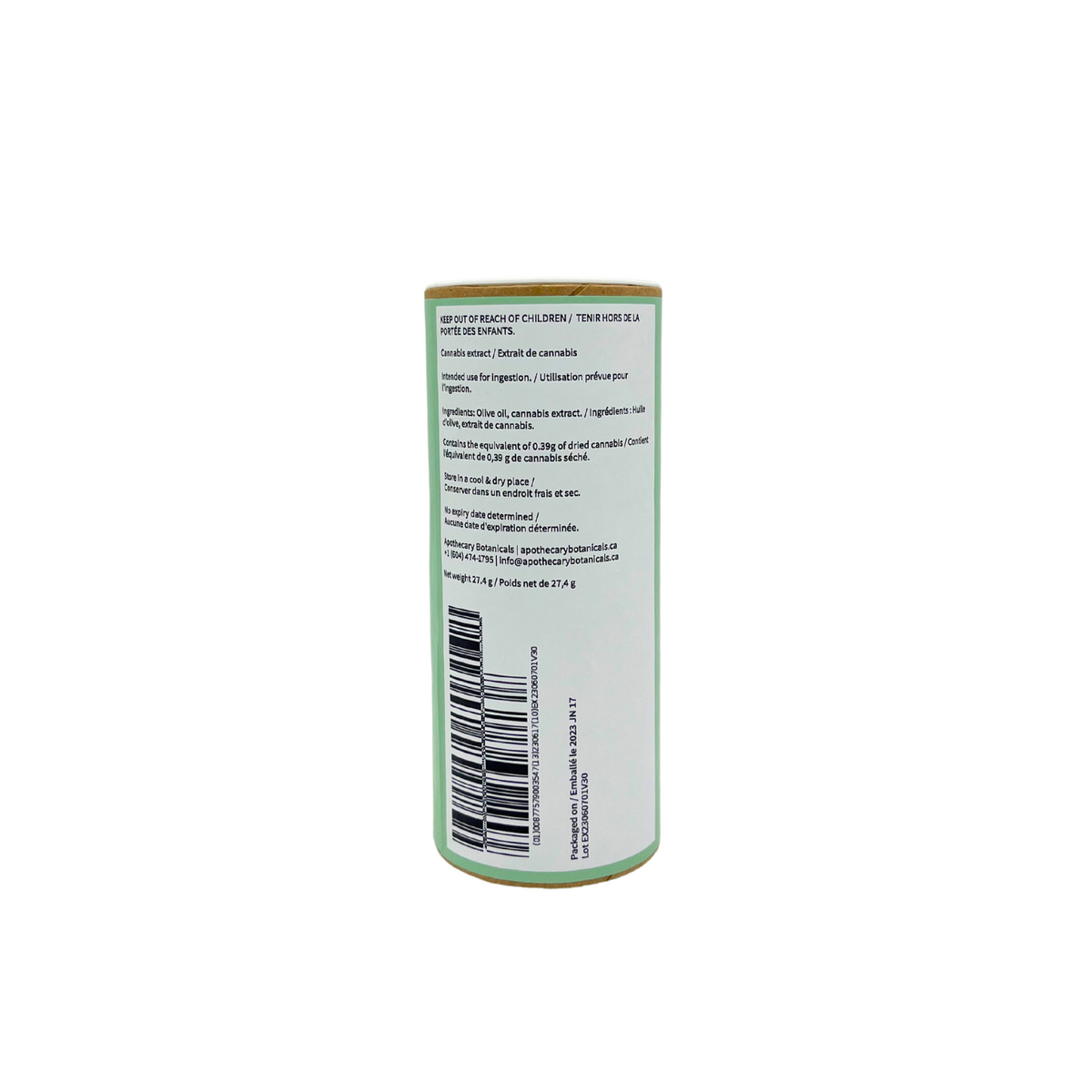 APOTHECARY BOTANICALS - CBD OIL 100mg 30ml (SKU1062913)