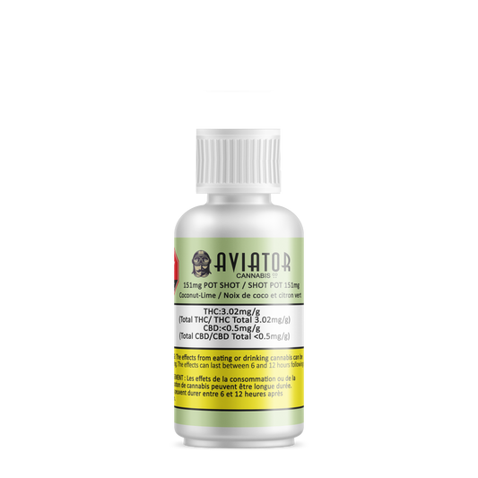 PotShot SATIVA Coconut Lime Flavoured by Aviator Cannabis co.