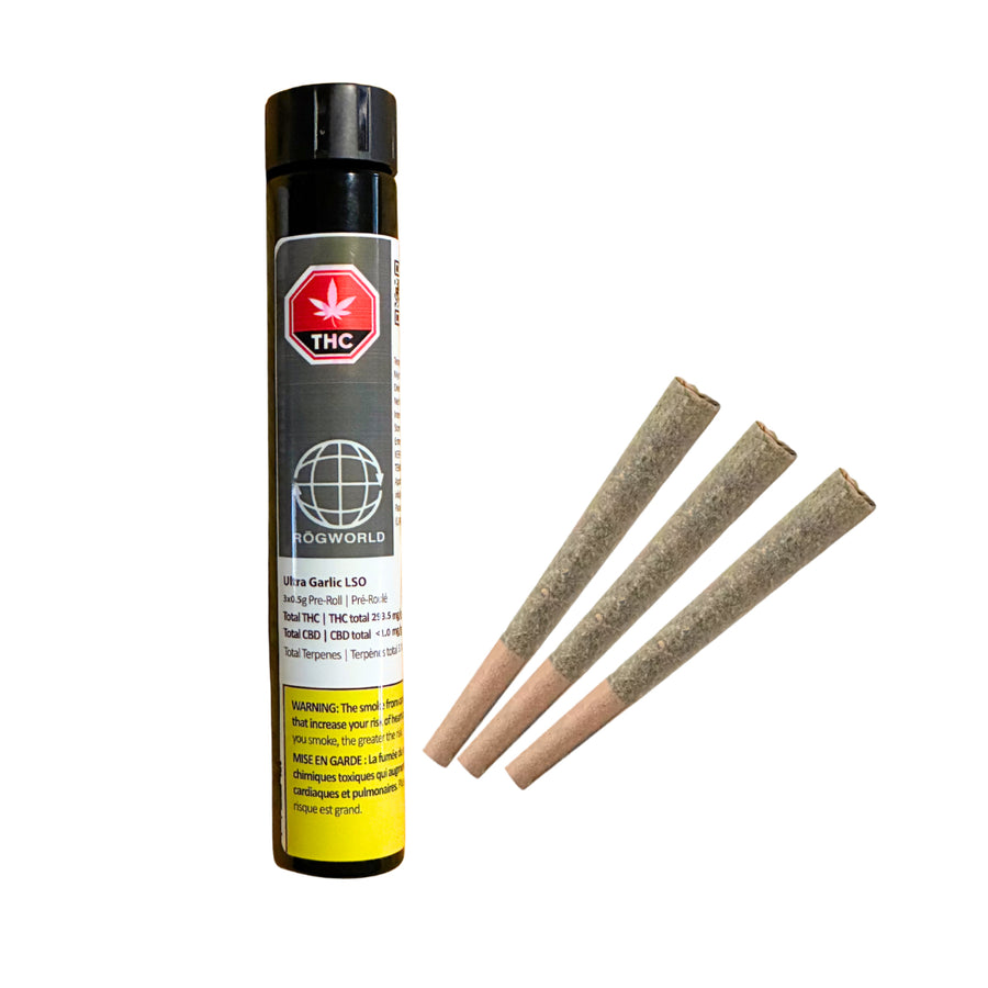 ROGworld Ultra Garlic LSO 3x0.5g Pre-Rolls pack (SKU1071461)