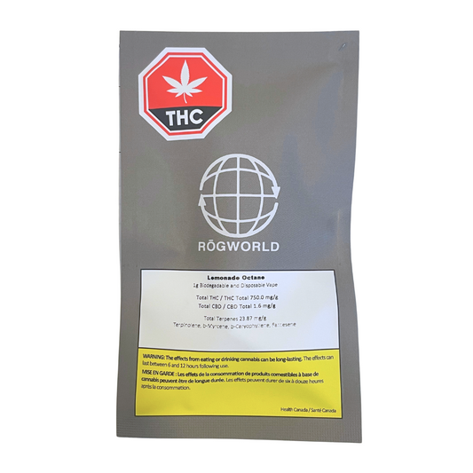RŌGWORLD-Lemonade Octane Live Resin Biodegradable Hemp Vape Pen