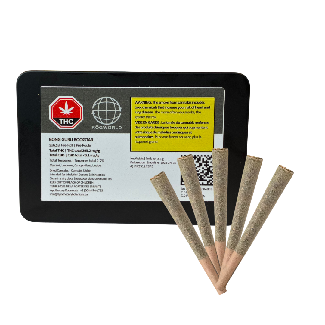 ROGworld Bong Guru Rockstar 5x0.5g Pre-Rolls pack